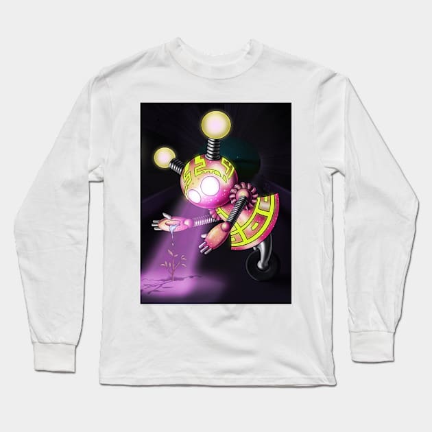 Girl Robot Long Sleeve T-Shirt by treasured-gift